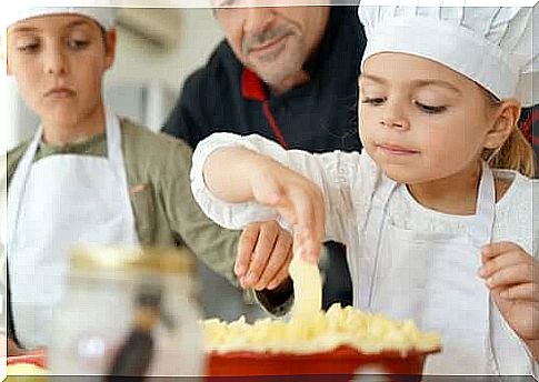 Children cooking