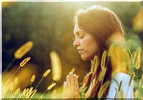 Woman during meditation