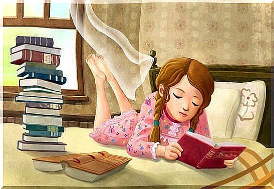 little girl reading