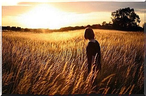 Woman in a wheat field