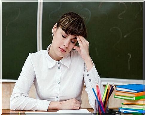 Tired teacher